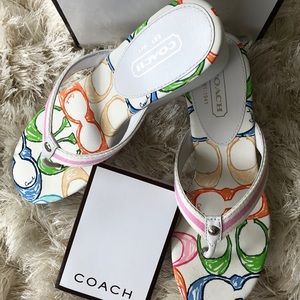 COACH White and Pink Summer Sandles NWT
